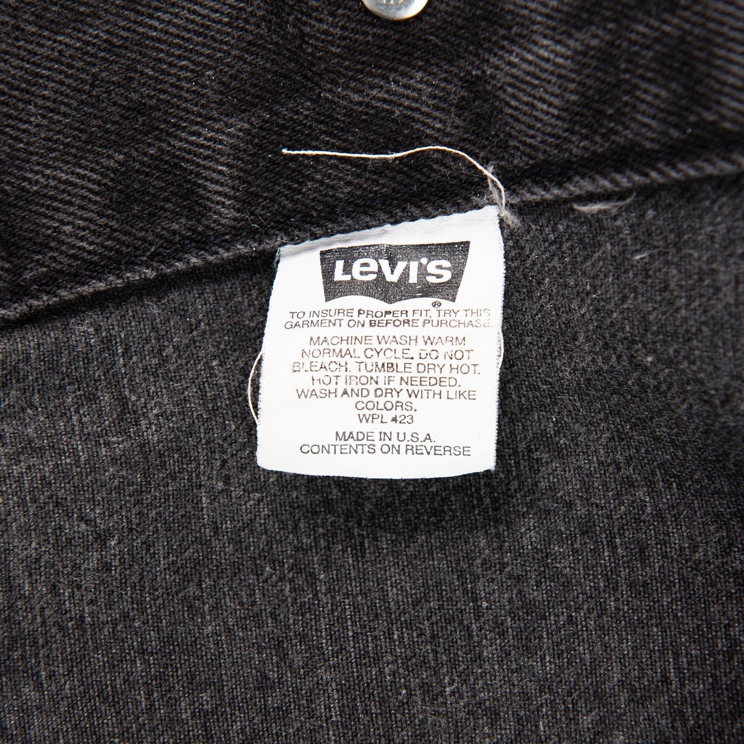 Vintage 1995 Levi’s 527 Trucker Jacket Black Denim Wash 70507-4159 Men's XL