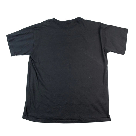 Black t-shirt on a white background