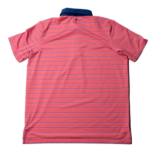 Greyson Pink Striped Performance Stretch Golf Polo Men's Large