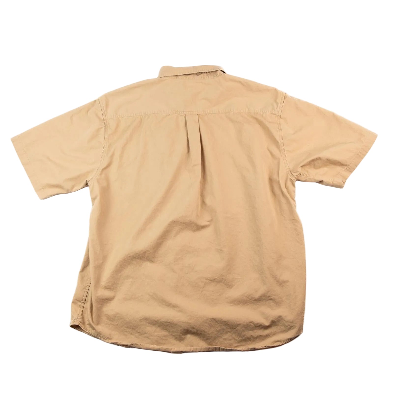 Beige short-sleeve shirt on a white background