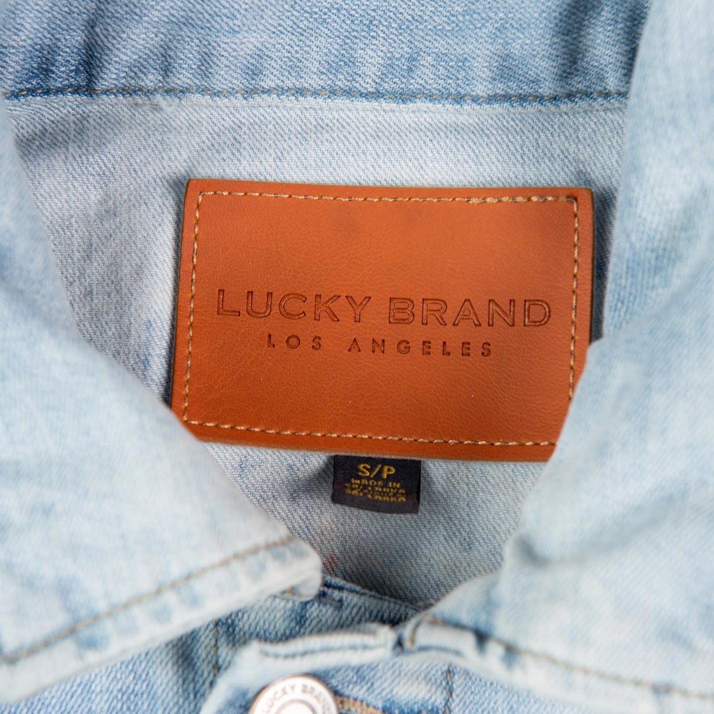 Lucky Brand Holy Fire Custom Embroidered Light Wash Denim Jacket Women’s Small