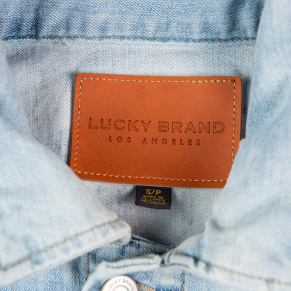 Lucky Brand Holy Fire Custom Embroidered Light Wash Denim Jacket Women’s Small