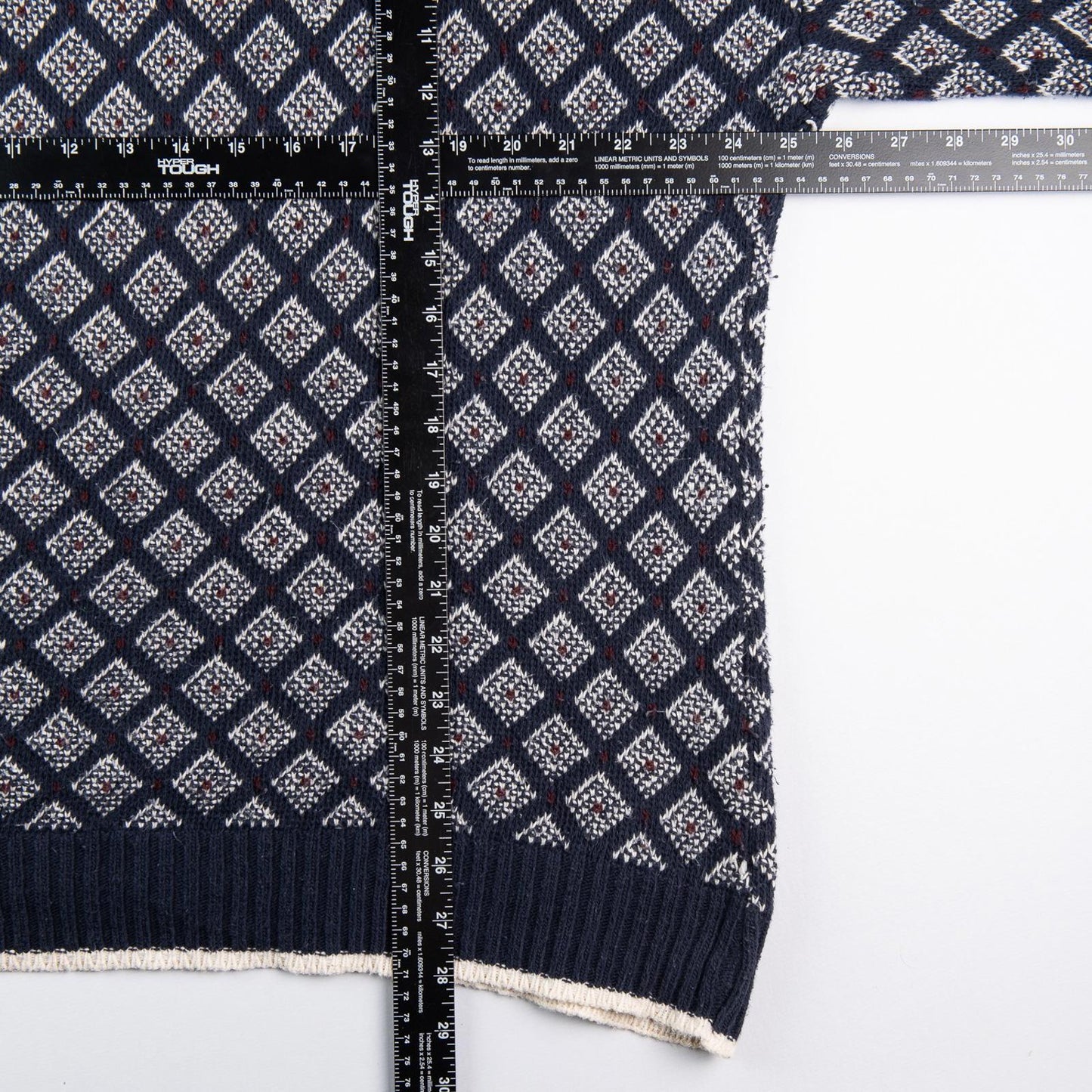 Vintage 1990s Knightsbridge Geometric Knit Sweater Mens XL