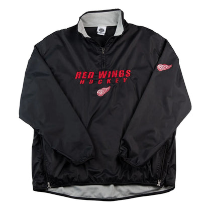 Black jacket with 'Red Wings Hockey' text and logo on a white background