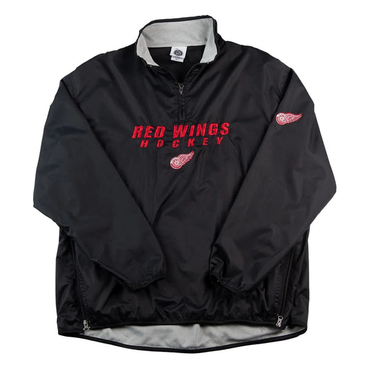 Black jacket with 'Red Wings Hockey' text and logo on a white background