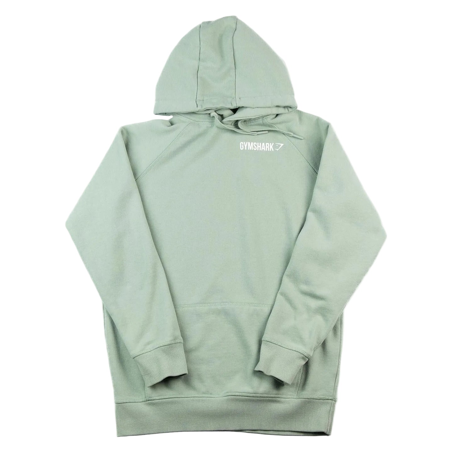 Light green hoodie with a brand logo on a white background