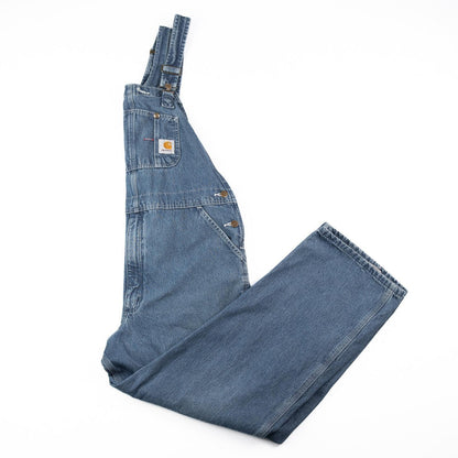 Carhartt Denim Overalls Relaxed Fit Blue Workwear Bib Dungarees R07 DST 40x30