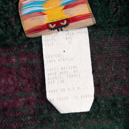 Vintage 80s–90s Sunbuster Coogi Style Acrylic Full Zip Sweater Men’s XL