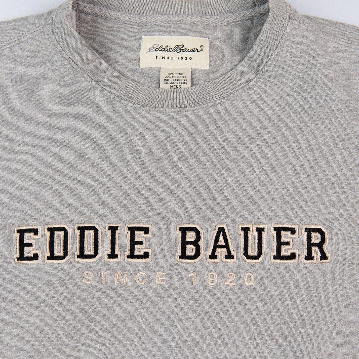 Eddie Bauer Crewneck Pullover Sweatshirt Embroidered Spell Out Logo Men's Medium