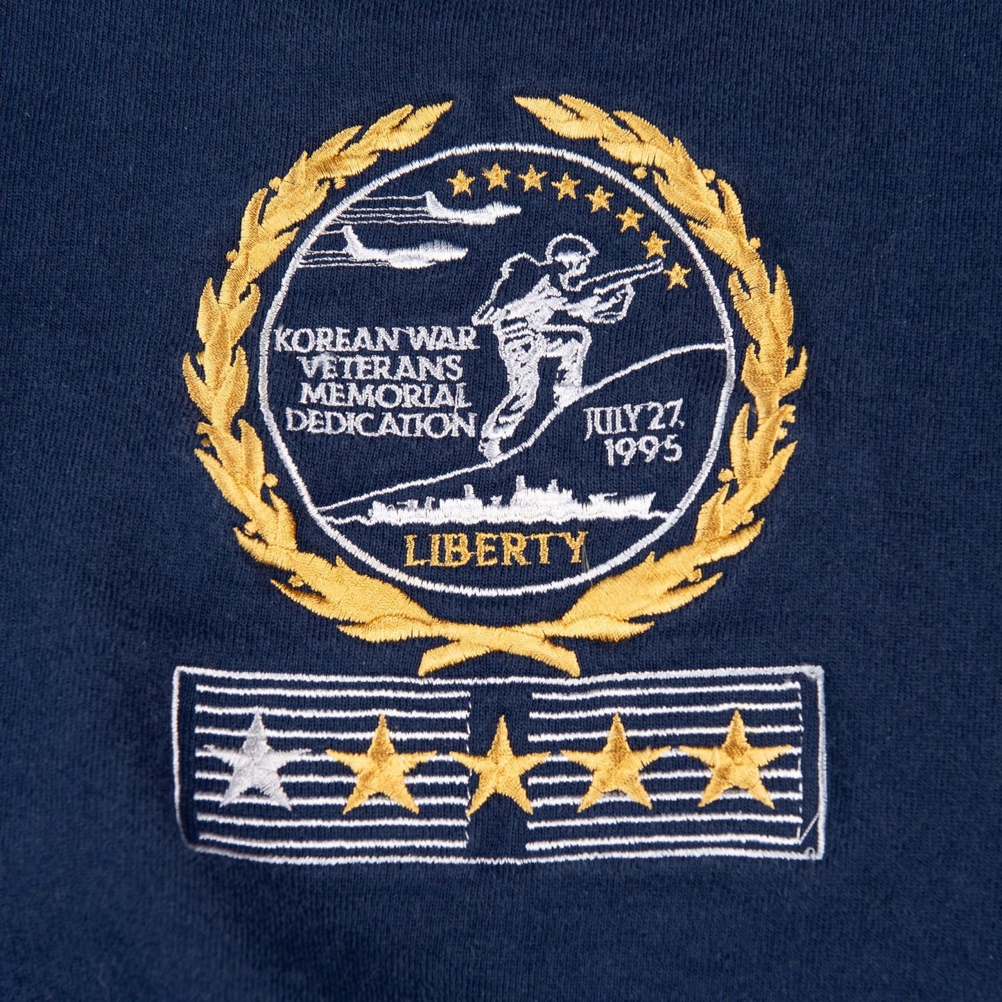 Vintage 1995 Korean War Veterans Memorial Embroidered Crewneck Sweatshirt Men's Large