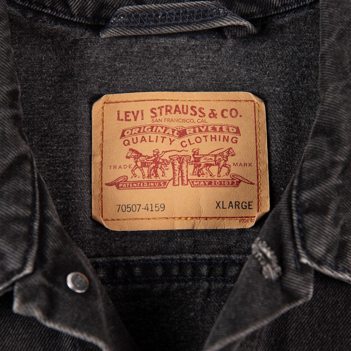 Vintage 1995 Levi’s 527 Trucker Jacket Black Denim Wash 70507-4159 Men's XL