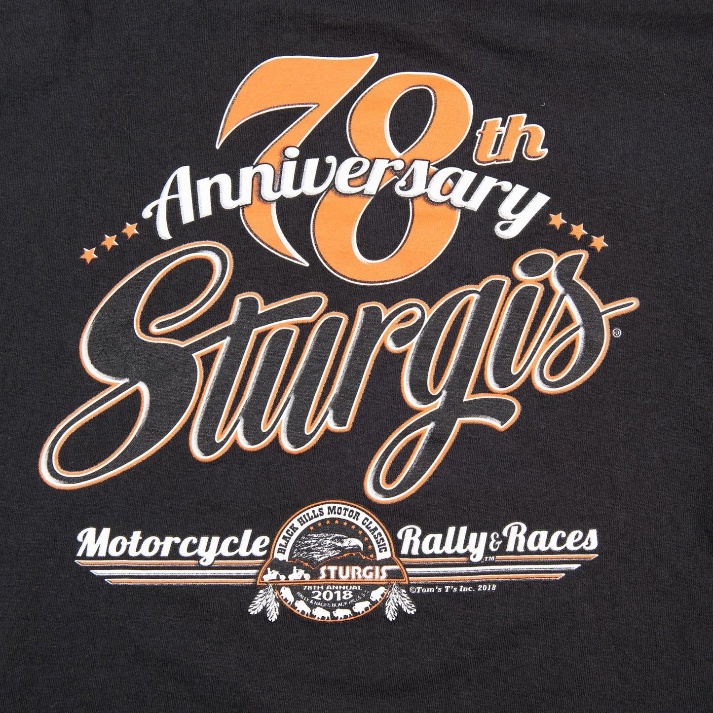 Sturgis Motorcycle Rally 2018 78th Anniversary T Shirt Men's XL