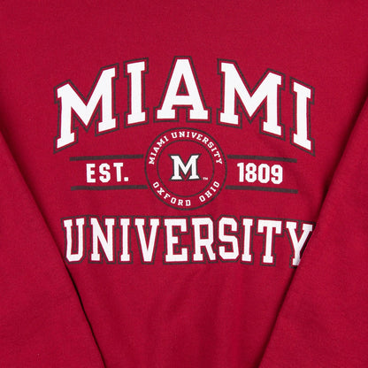 Vintage 1990s Miami University RedHawks Crewneck Sweatshirt Red Men’s L