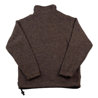 Brown fleece pullover on a white background