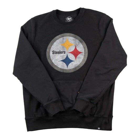 Black Pittsburgh Steelers sweatshirt on a white background