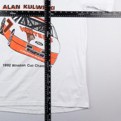 Vintage 1992 Alan Kulwicki Hooters NASCAR Winston Cup Champion T-shirt Mens Large
