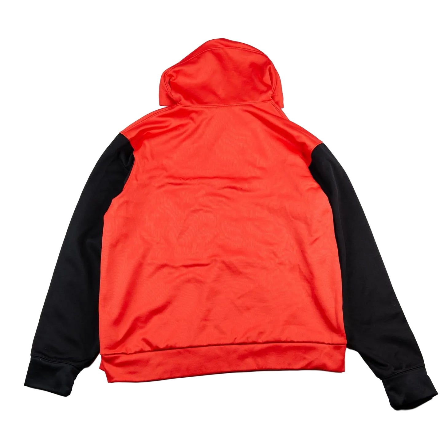 Red and black hoodie on a white background