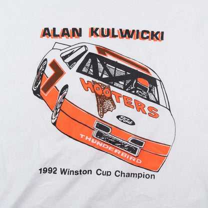 Vintage 1992 Alan Kulwicki Hooters NASCAR Winston Cup Champion T-shirt Mens Large