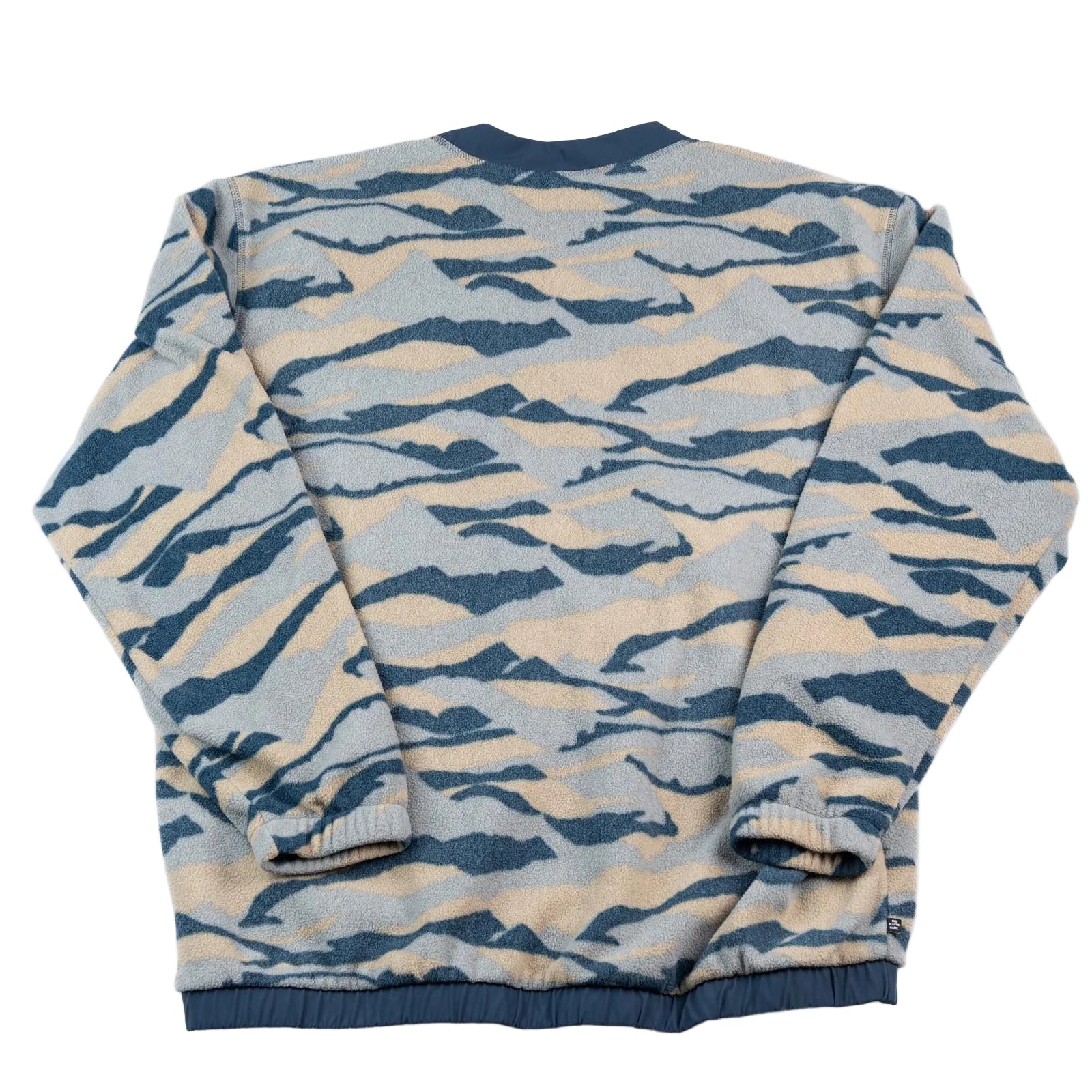 Camouflage-patterned sweater on a white background