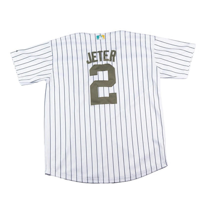 Baseball jersey with 'Jeter' and number '2' on a white background