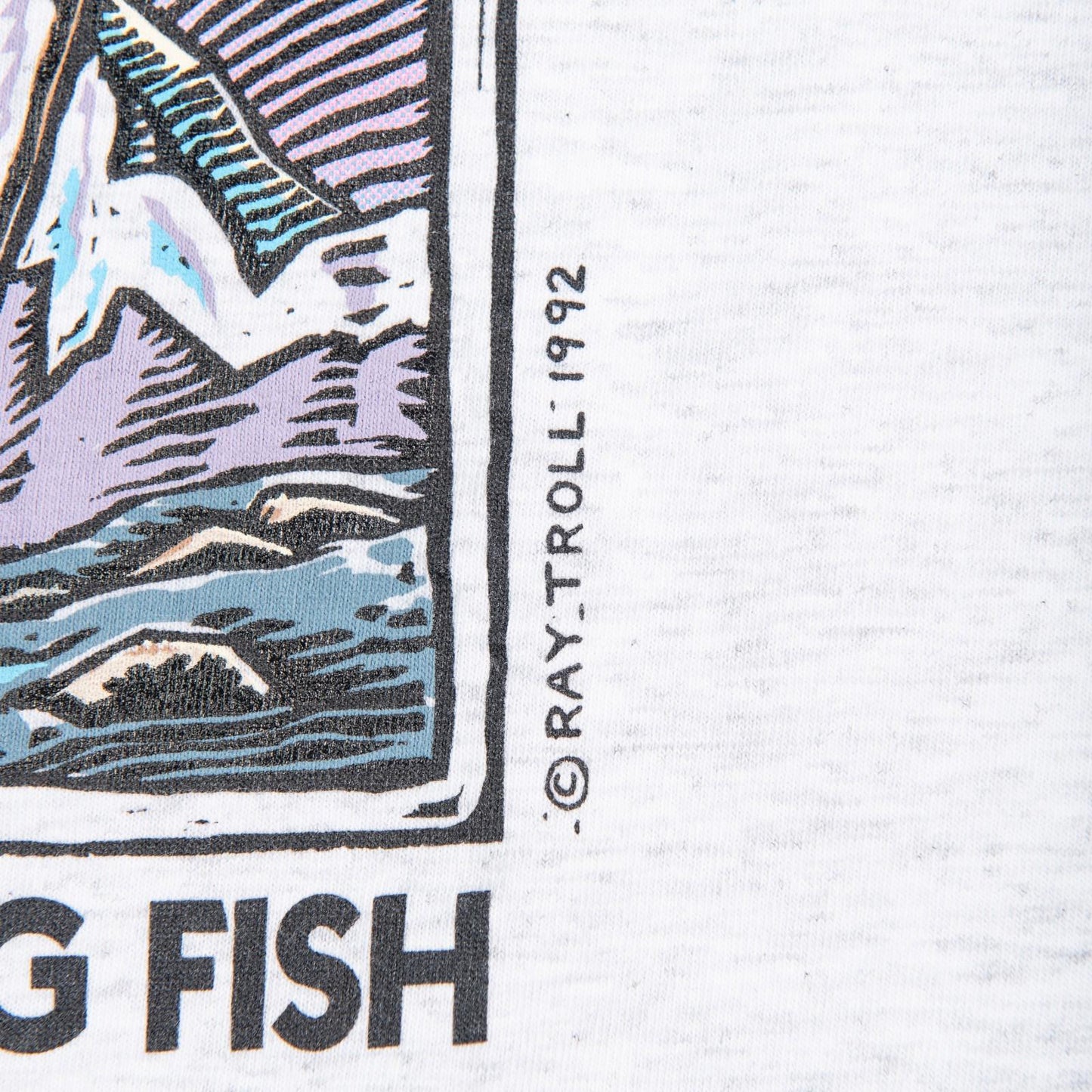 Vintage 1992 Ray Troll “Walk Softly Carry a Big Fish” T-Shirt Men's XL