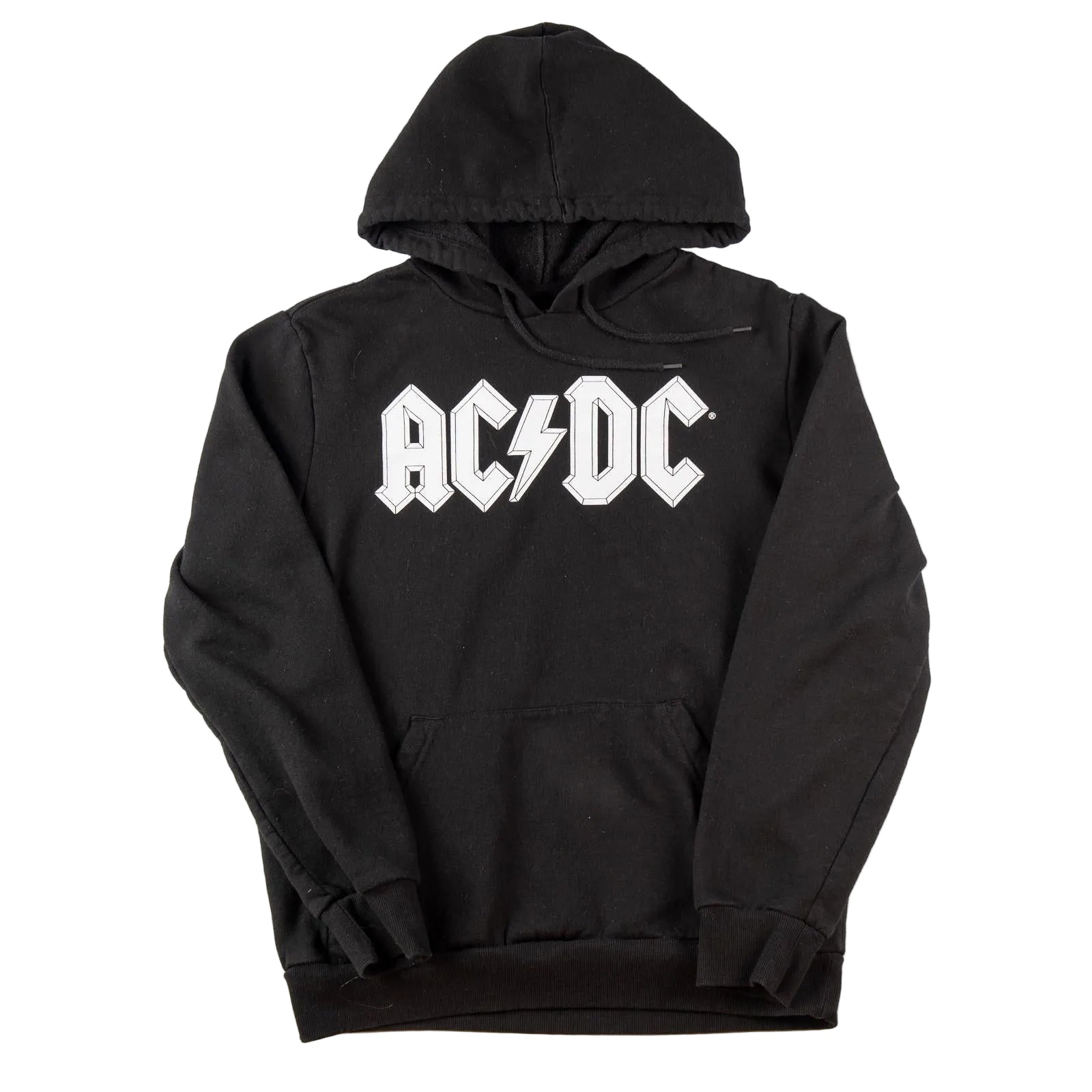 Black hoodie with AC/DC logo on a white background