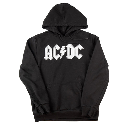 Black hoodie with AC/DC logo on a white background
