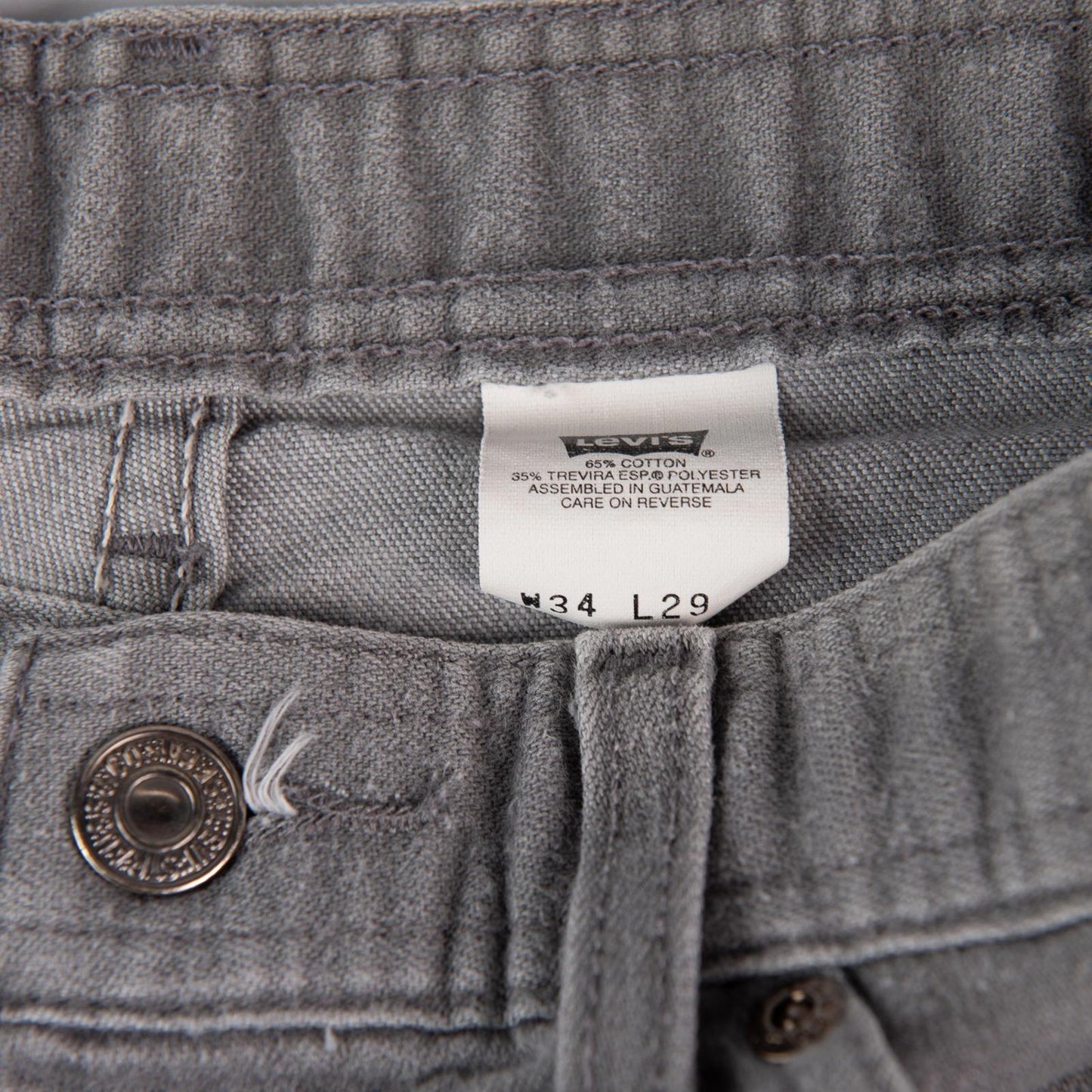 Vintage 1999 Levi’s 977 Gray Straight Leg Men's Jeans 34x29