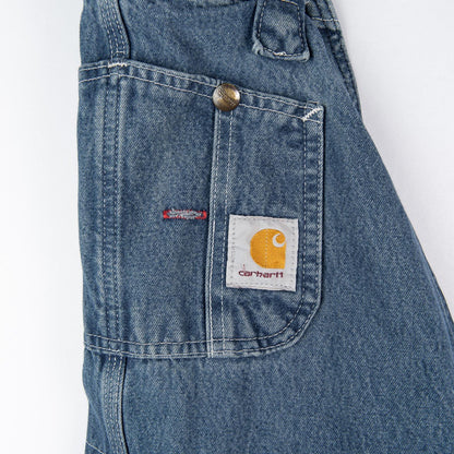 Carhartt Denim Overalls Relaxed Fit Blue Workwear Bib Dungarees R07 DST 40x30