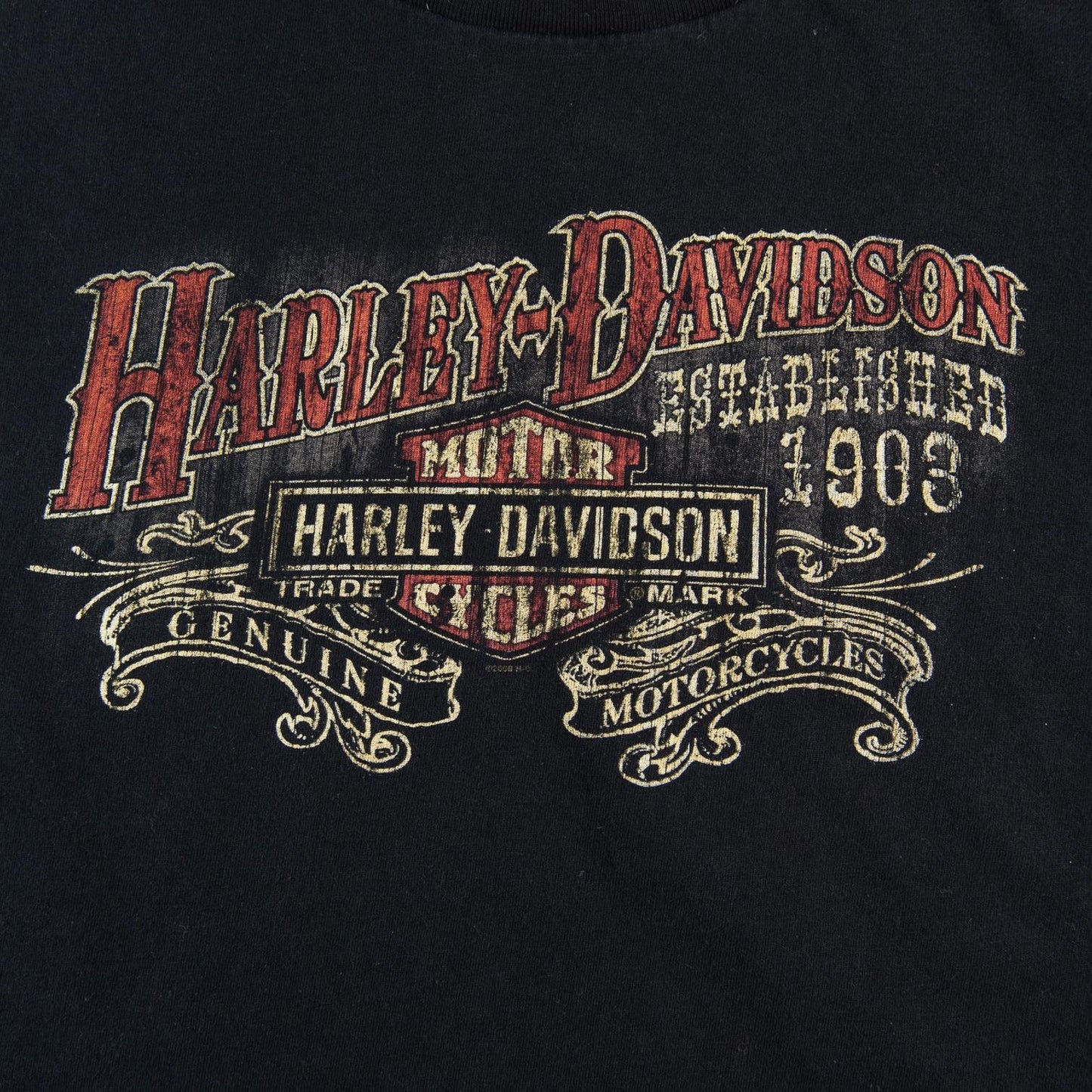 Harley Davidson Motorcycles 2008 Biker Graphic T-Shirt Men's Large