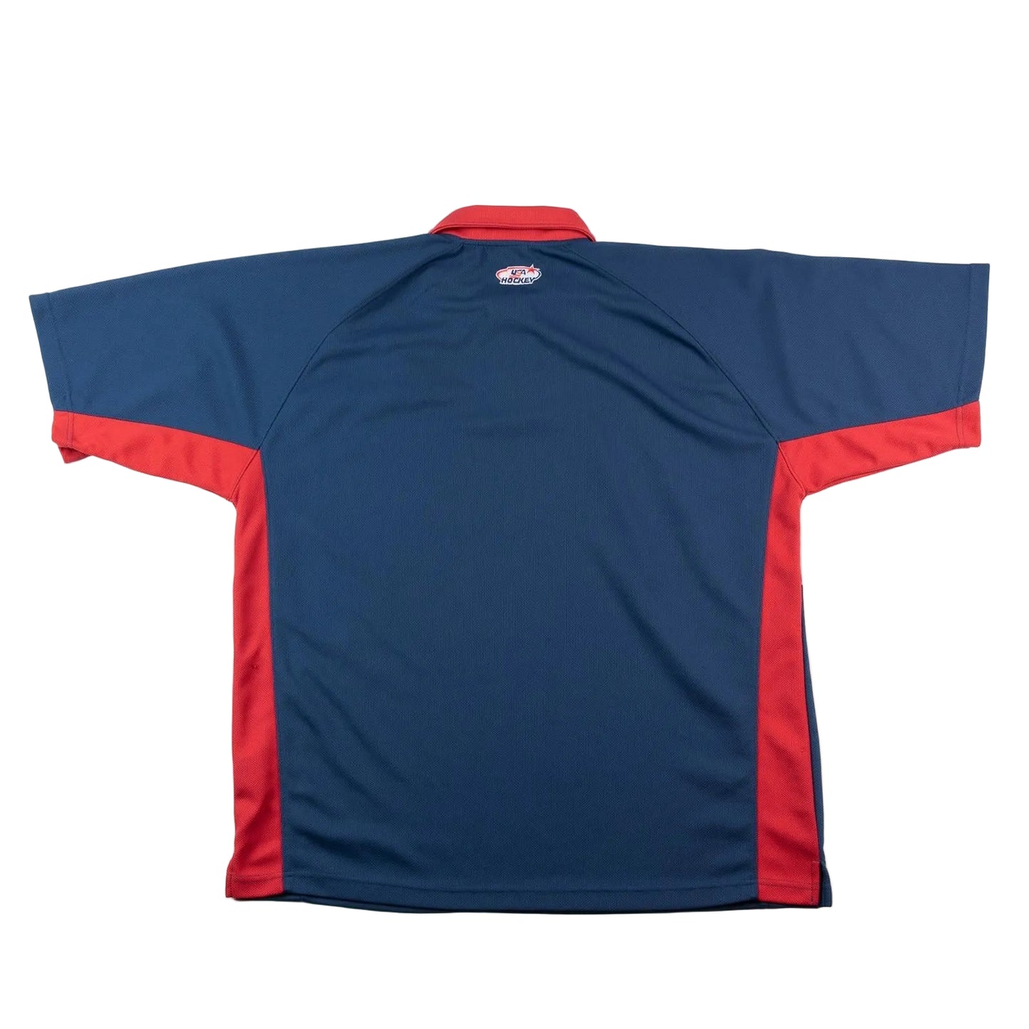 Blue and red sports jersey on a white background