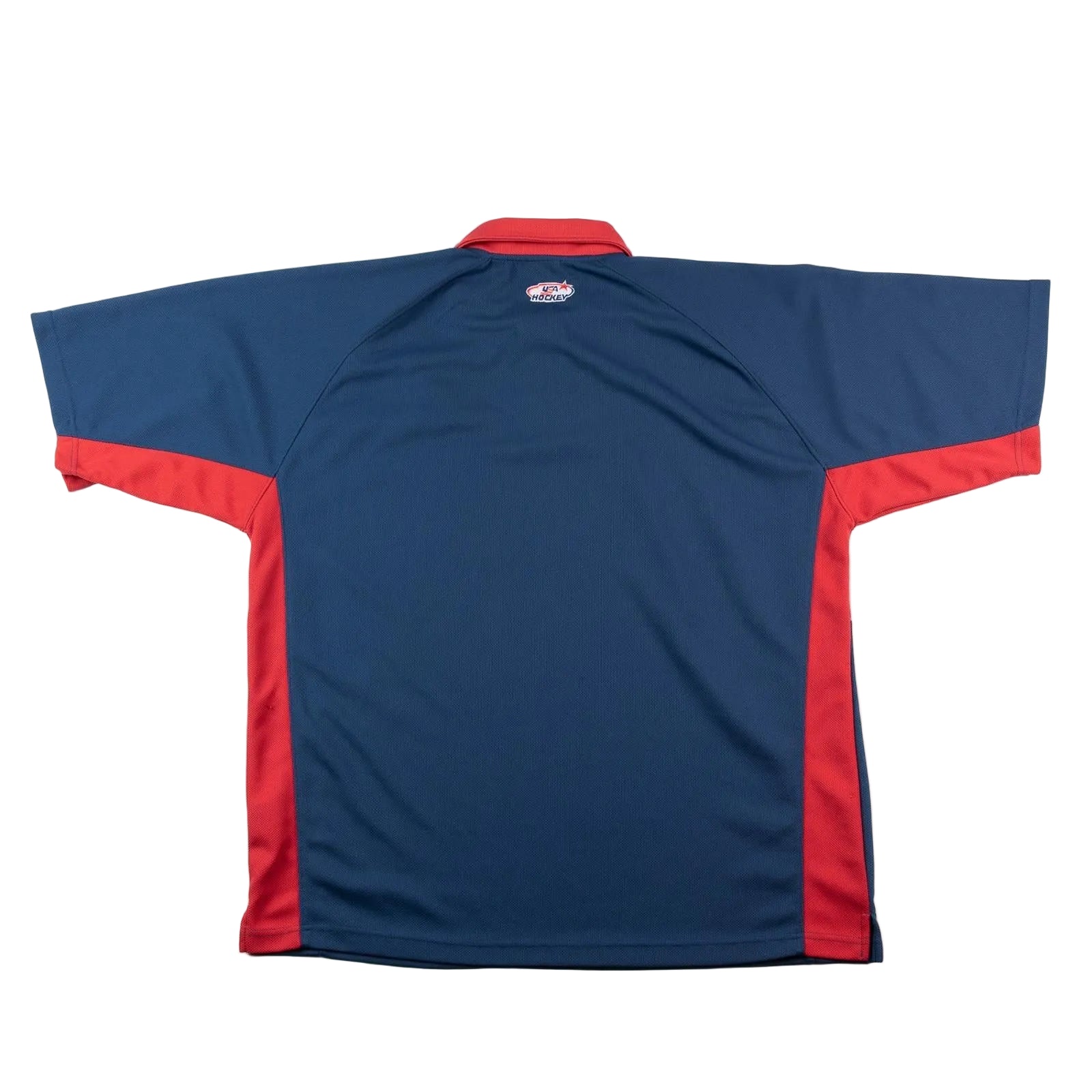 Blue and red sports jersey on a white background