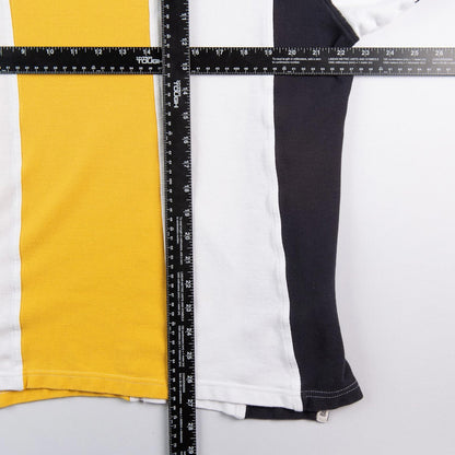 Vintage Y2K RedHead Yellow Striped Colorblock Short Sleeve Polo Shirt Men's Large