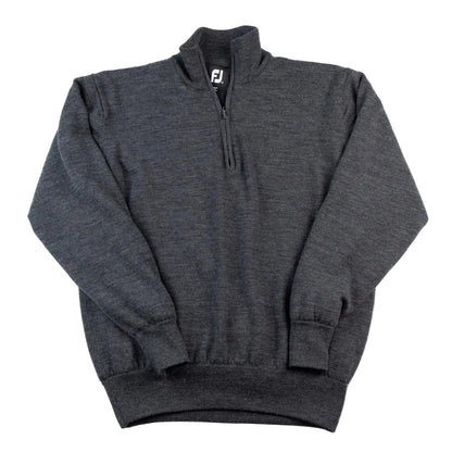 Gray pullover with a brand logo on a white background