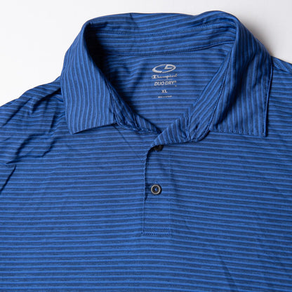 Champion Golf Polo Blue Striped Men's XL