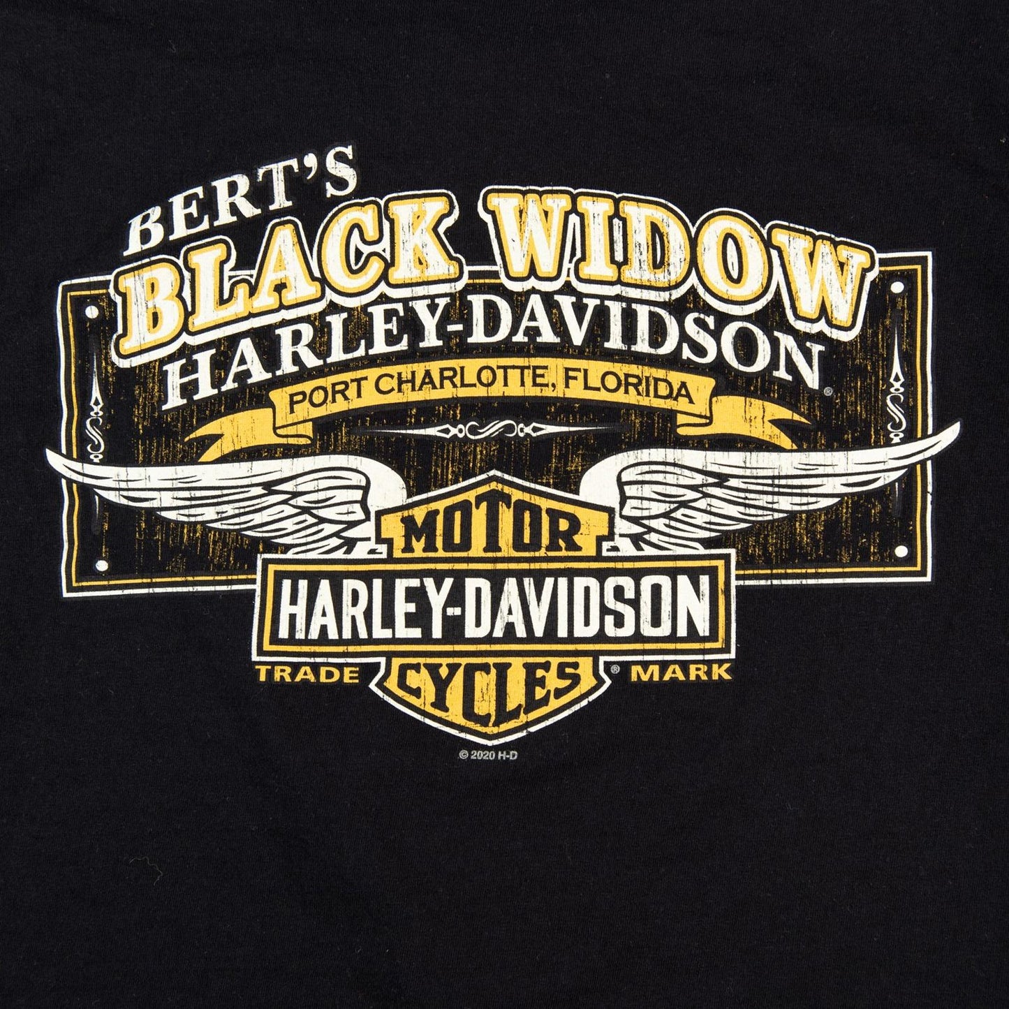 Harley Davidson Genuine Bert's Black Widow Florida Dealer 2021 Men's XL