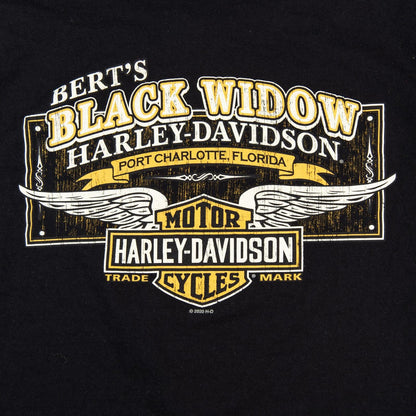 Harley Davidson Genuine Bert's Black Widow Florida Dealer 2021 Men's XL