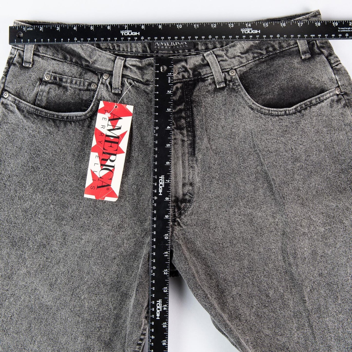 Vintage 1990s Perry Ellis America Baggy Jeans 38x34 USA Black Wash NWT