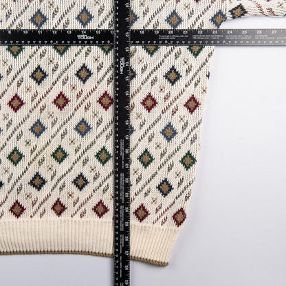 Vintage 1990's John Weitz Geometric Knit Sweater Men's XL
