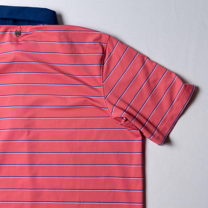 Greyson Pink Striped Performance Stretch Golf Polo Men's Large