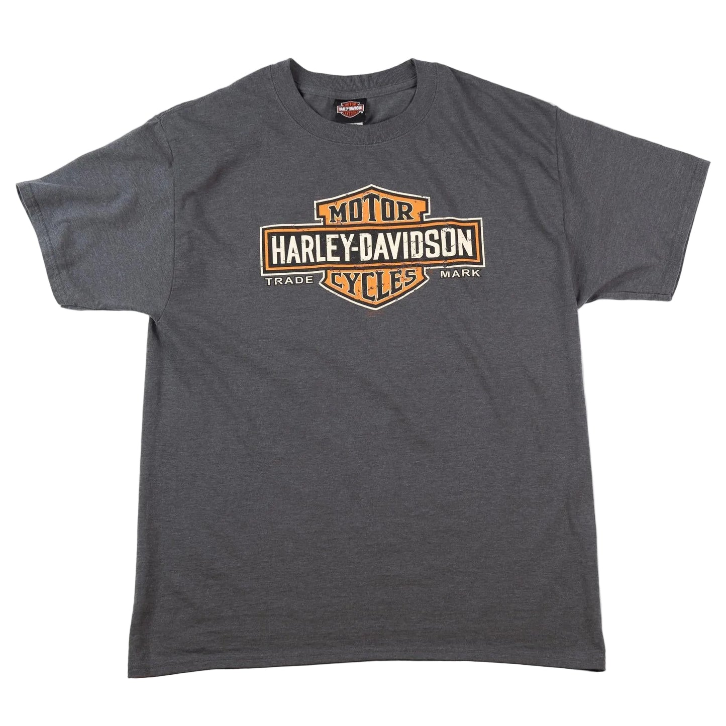 Gray t-shirt with Harley-Davidson logo on a white background