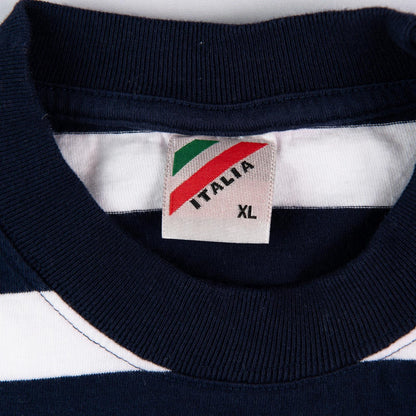 Vintage Y2K Venezia Italia Gold Embroidered Striped T-Shirt Men’s XL