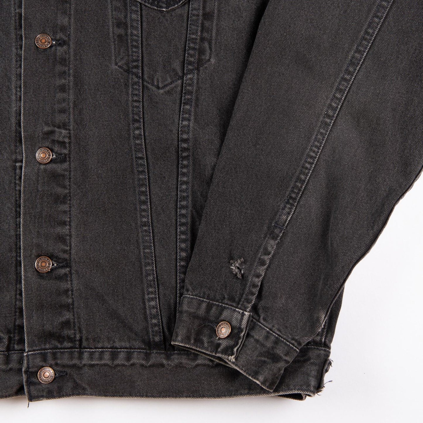 Vintage 1995 Levi’s 527 Trucker Jacket Black Denim Wash 70507-4159 Men's XL