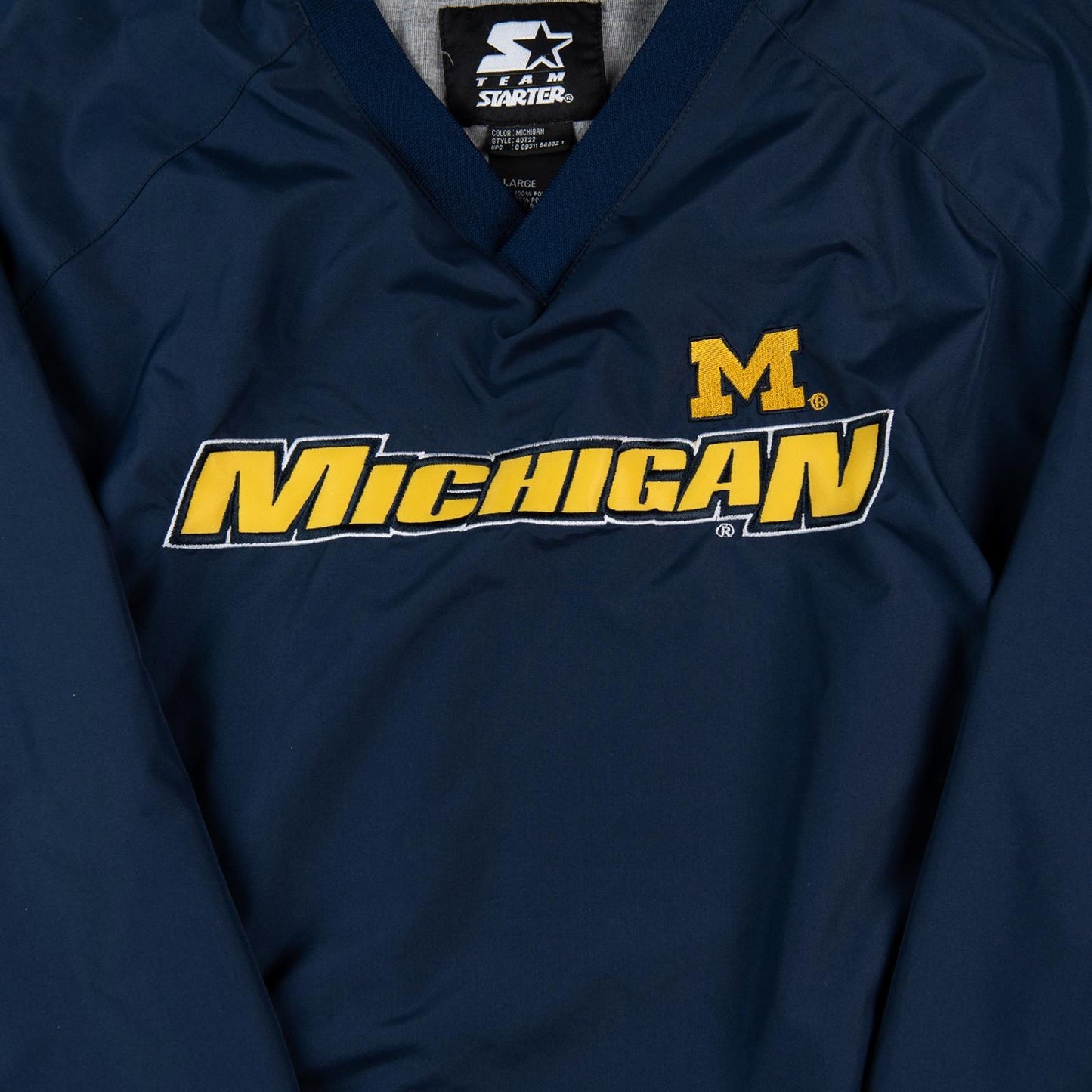 Vintage Y2K Starter Michigan Wolverines NCAA Pullover Jacket Men's Large