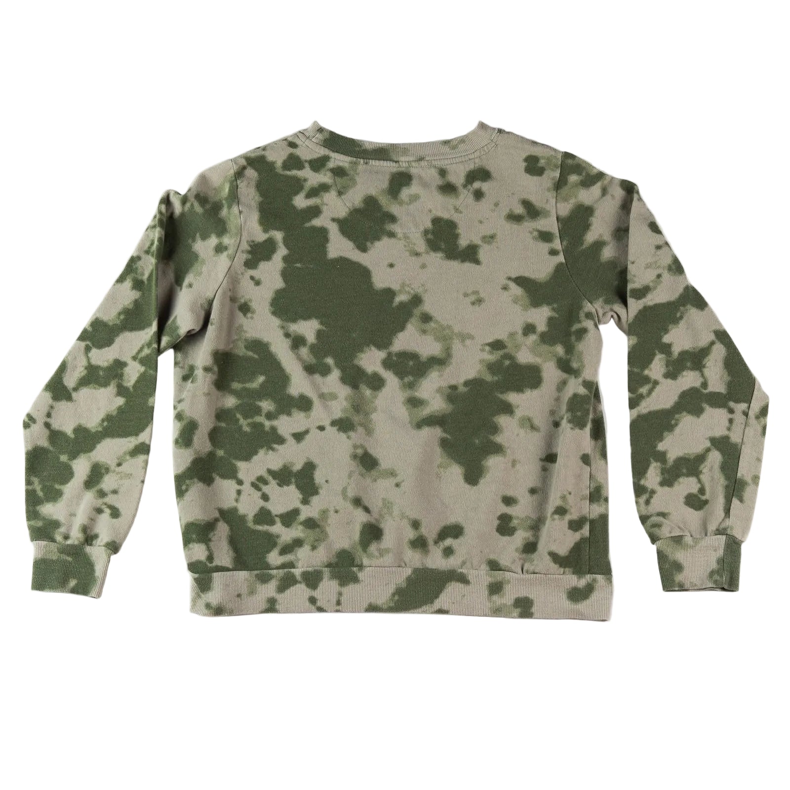 Camouflage-patterned sweatshirt on a white background