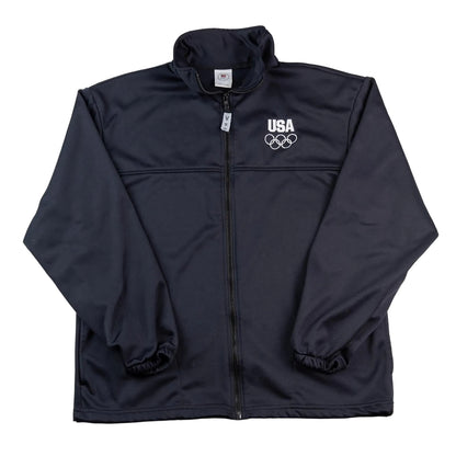 Navy jacket with USA Olympic logo on a white background