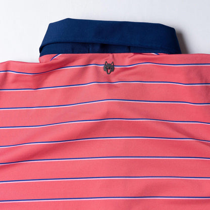 Greyson Pink Striped Performance Stretch Golf Polo Men's Large
