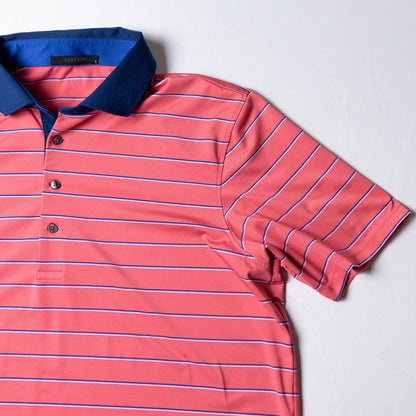 Greyson Pink Striped Performance Stretch Golf Polo Men's Large
