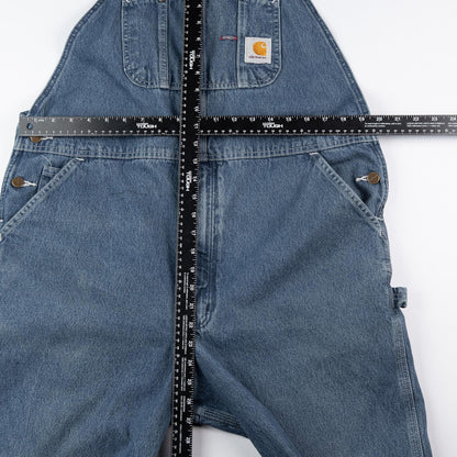 Carhartt Denim Overalls Relaxed Fit Blue Workwear Bib Dungarees R07 DST 40x30