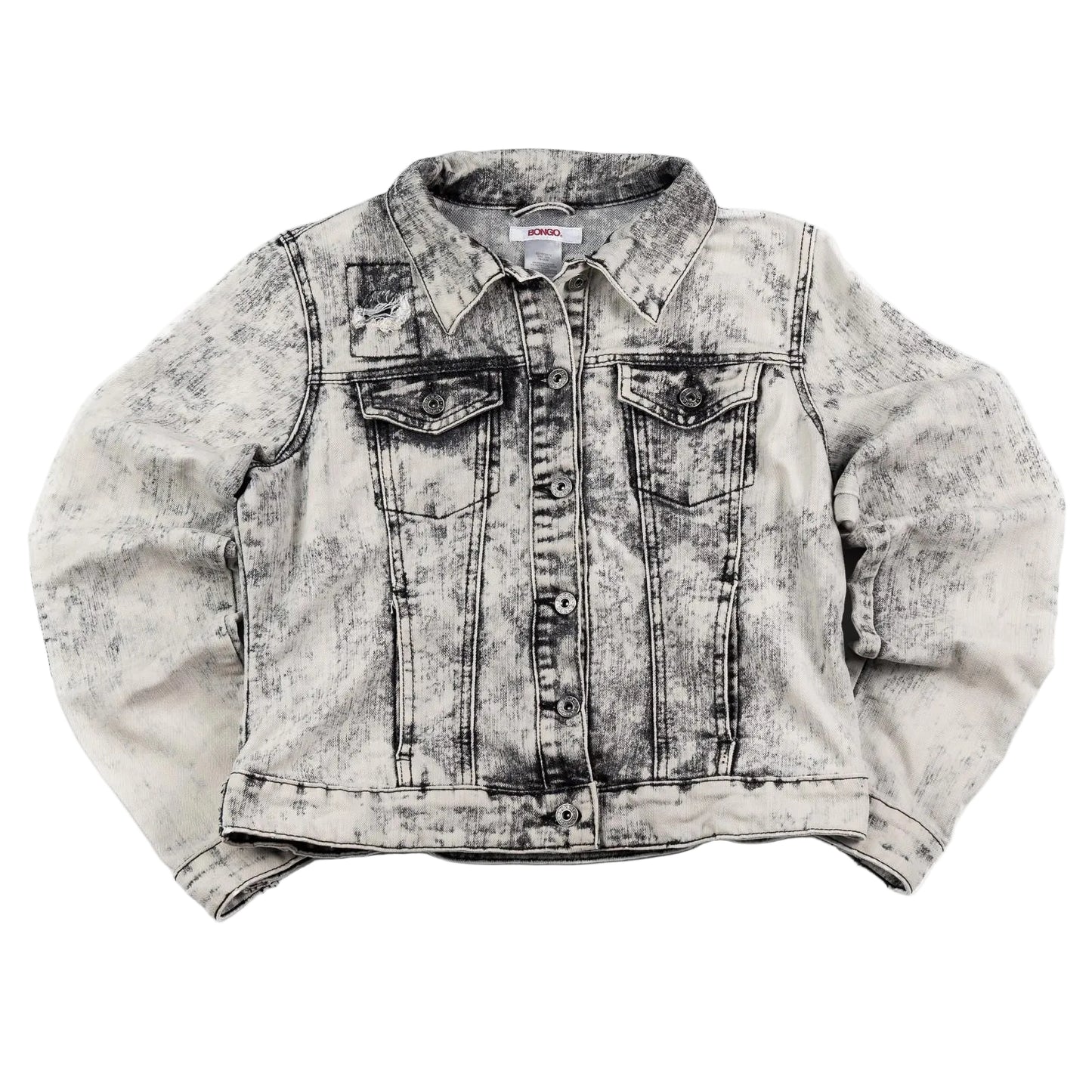Aged denim jacket on a white background